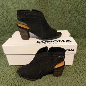 Sonoma Thelma Black Peep Toe Booties Size 8 $25